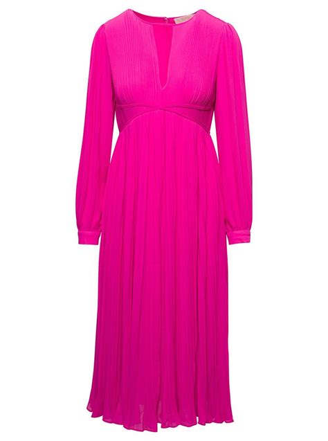 michael michael kors ines pleated sleeve knit top light pink|michael kors long sleeve dress.